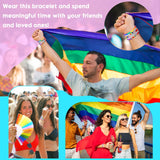Tondiamo 30 Pcs Rainbow Gay Pride Bracelets LGBT Support Wristbands for Pride Day Month Parades Decorations Party Supplies Christmas Gifts(Peace)