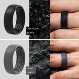 ThunderFit Men's Patterned Silicone Rings, Rubber Bands, 8mm Wide