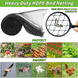 Garden Mesh Netting 10x50 FT - Heavy Duty Bird Net, Mesh Pest Barrier Reusable Ultra Fine Deer Fence Netting Crops Row Cover Raised Bed Protect Fruits Flower Vegetables from Bird Deer Squirrel