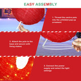 BRIGHTDECK Outdoor Christmas Ornaments, Lighted Pop-Up Outdoor Holiday Ball Decoration with 80 LED Lights, 8 Light Modes, Lighted Collapsible Holiday Decorations for Yard, Home (Red)