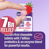 Probiotiv Anti Gas & Bloating Relief for Women and Men 7 Billion CFU – Chewable Probiotics & Lactobacillus Reuteri, Daily Digestive Enzymes Debloating for Women, Aids Digestion & Digestive Health