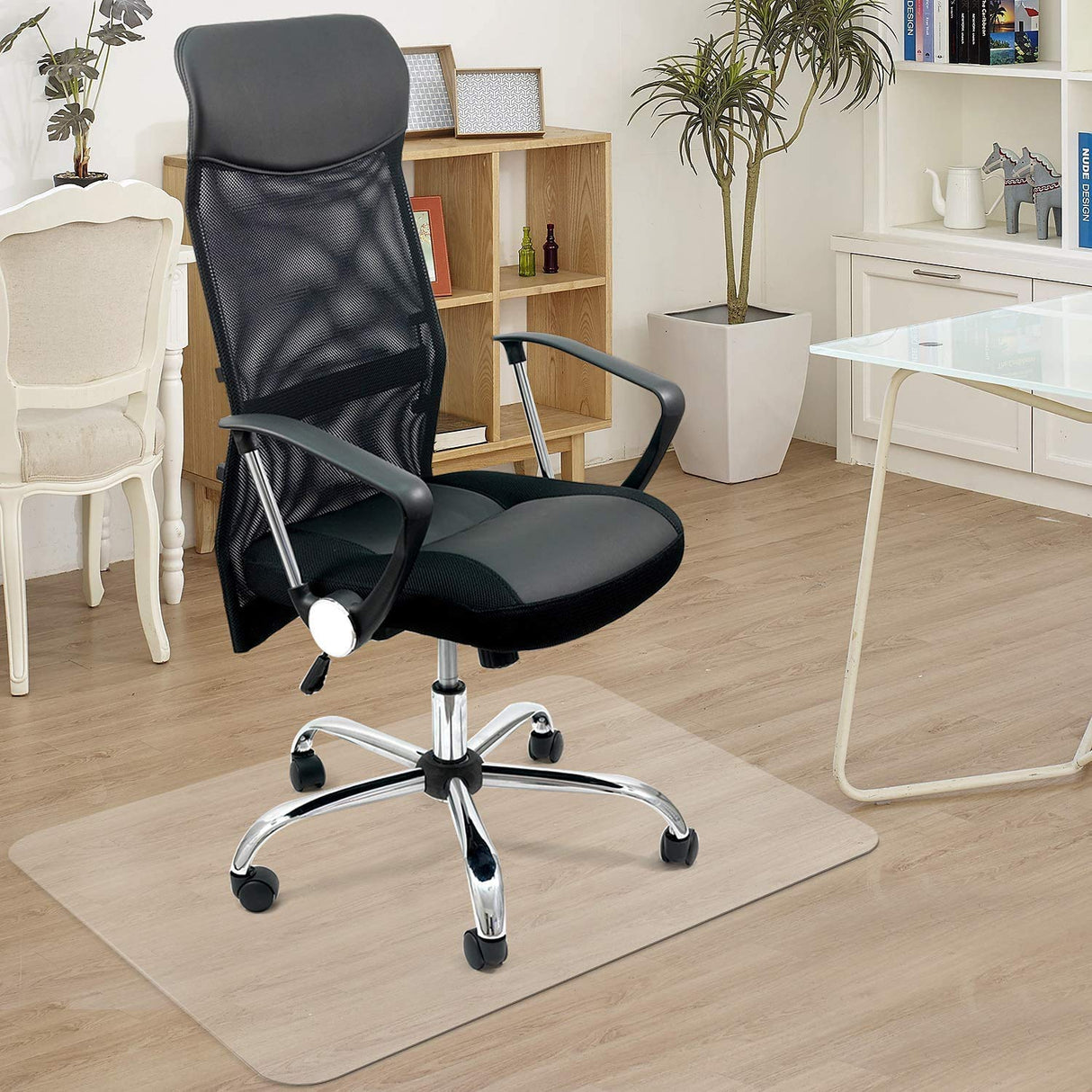 Azadx Office Chair Mat for Hardwood Floor - 30 x 48'', Clear Easy Glide on Hard Floors, Plastic Under Desk Mat