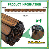 Wooden Garden Edging - 13.1ft x 11.8in Pine Landscape Border, Flexible Weather-Resistant Fences for Decorate Spring Outdoor Patio Yard Lawn Flower Beds