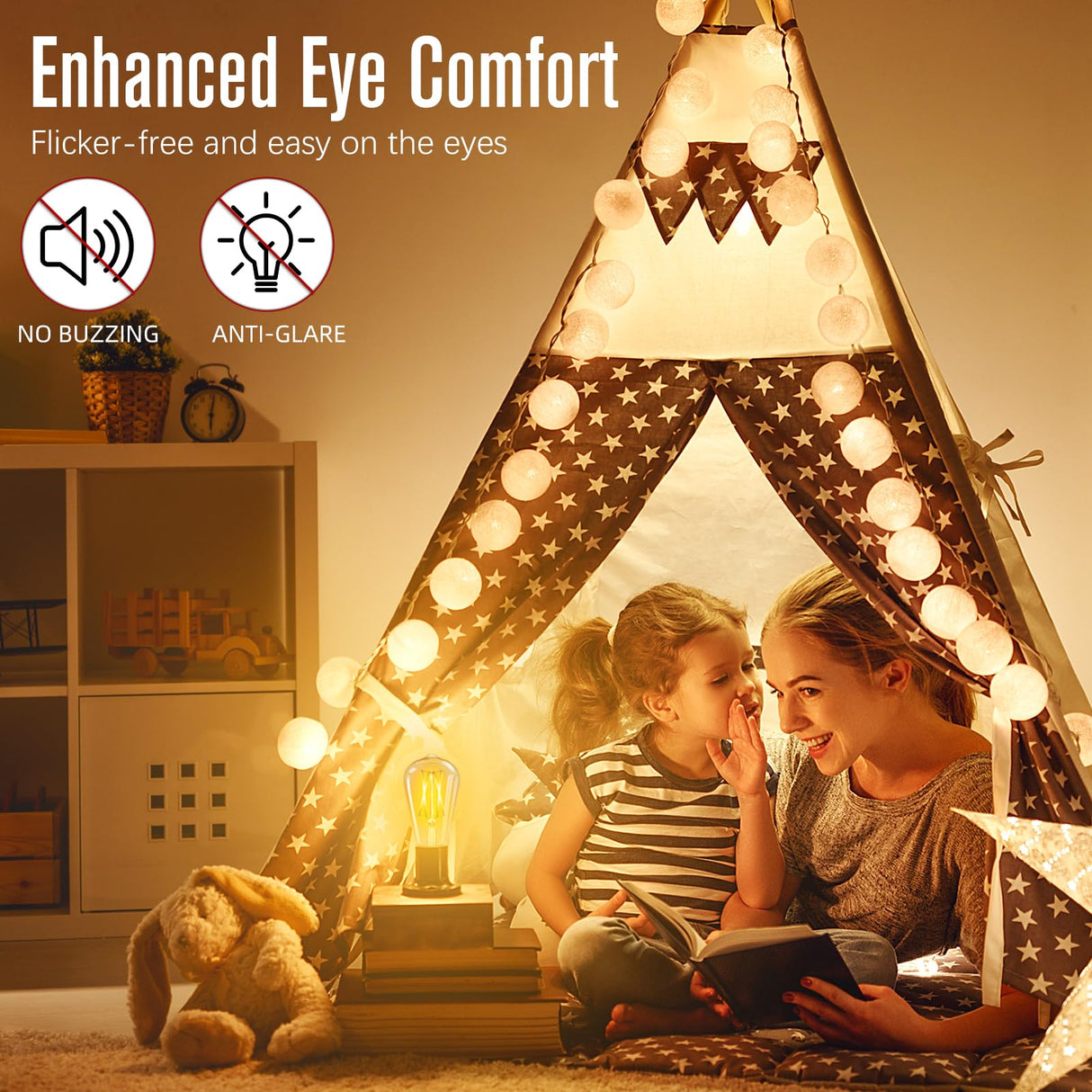 GvvooHome LED Edison Bulbs Dimmable, E26 Bulb 60 watt Equivalent, Soft White 2700K, ST58 Vintage Light Bulbs, 90+ CRI, 6W 600LM, E26 Medium Base, Clear Glass, 10 Pack