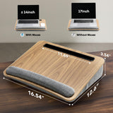 HUANUO Laptop Lap Desk with Cushion, Fit up to 15.6" Laptops, Woodgrain