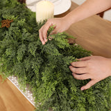5FT Real Touch Cedar Garland - Artificial Christmas Garland Fake Green Faux Thick and Lush Pine Needles Garlands for Table Fireplace Mantle Holiday Home Indoor Outdoor Decor (1PCS)