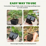 Epic Reusable Seed Starter Tray - Easy Watering Seed Starting Trays - Gardener Friendly Plant Trays for Seedlings | UV-Treated BPA-Free Seedling Tray -4-Cell 4" Seed Starting Trays - Black /4 Trays