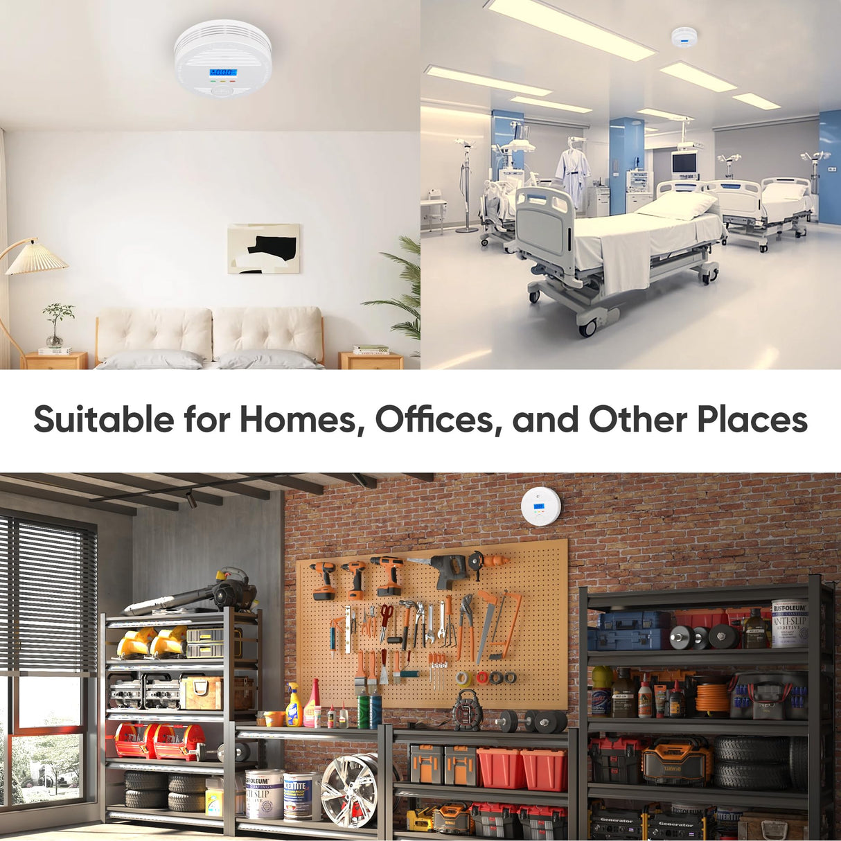 Interconnected Smoke and Carbon Monoxide Detector, 10-Year Battery Wireless Interlinked Smoke & CO Alarm with Dual Sensors, Home Fire & CO Safety Protection (3Pack)