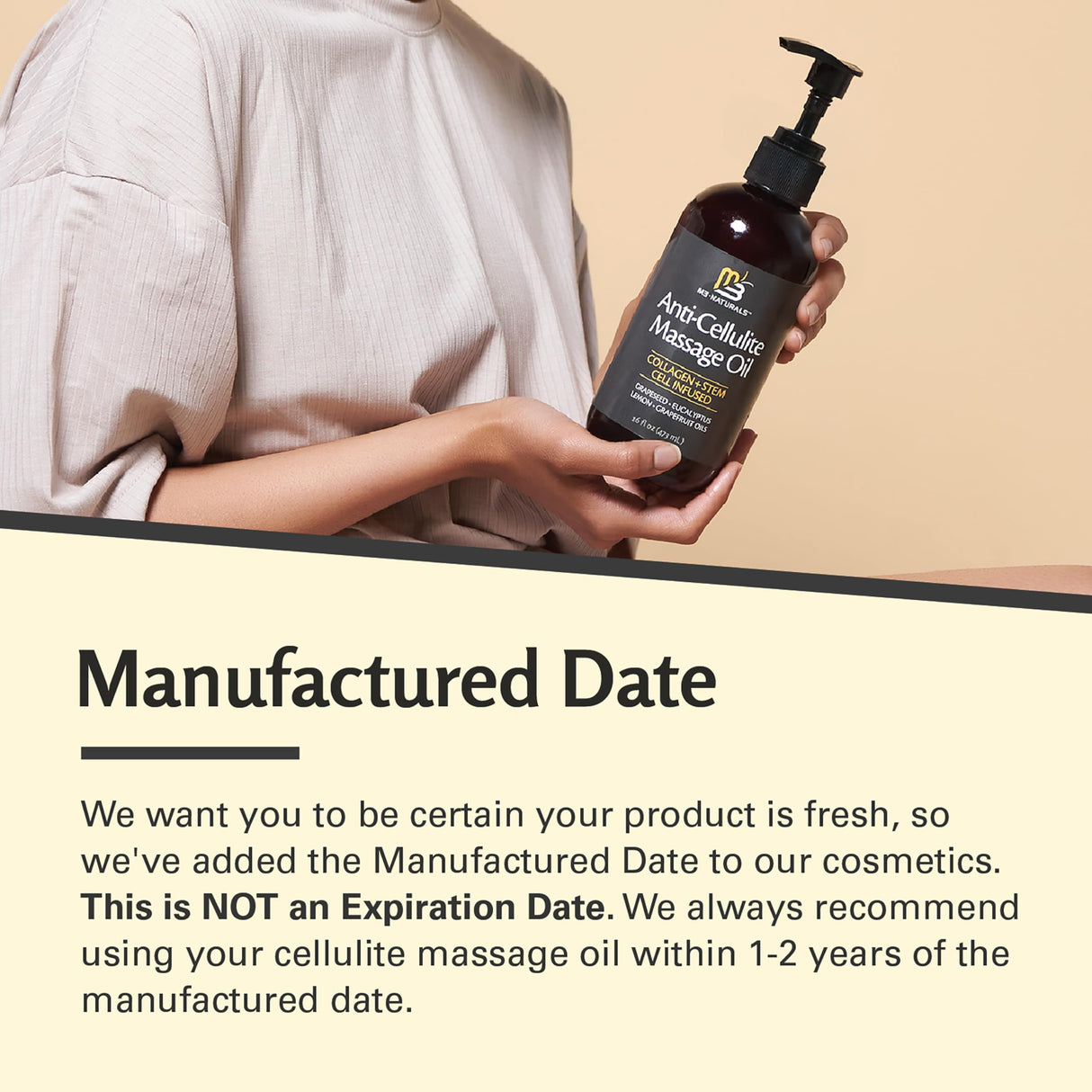 M3 Naturals Firming Body Massage Oil with Collagen & Stem Cell – Helps Smooth The Appearance of Cellulite & Improve Skin Texture – Refreshing Aromatherapy Body Oil for Legs & Full Body – 8 Fl Oz