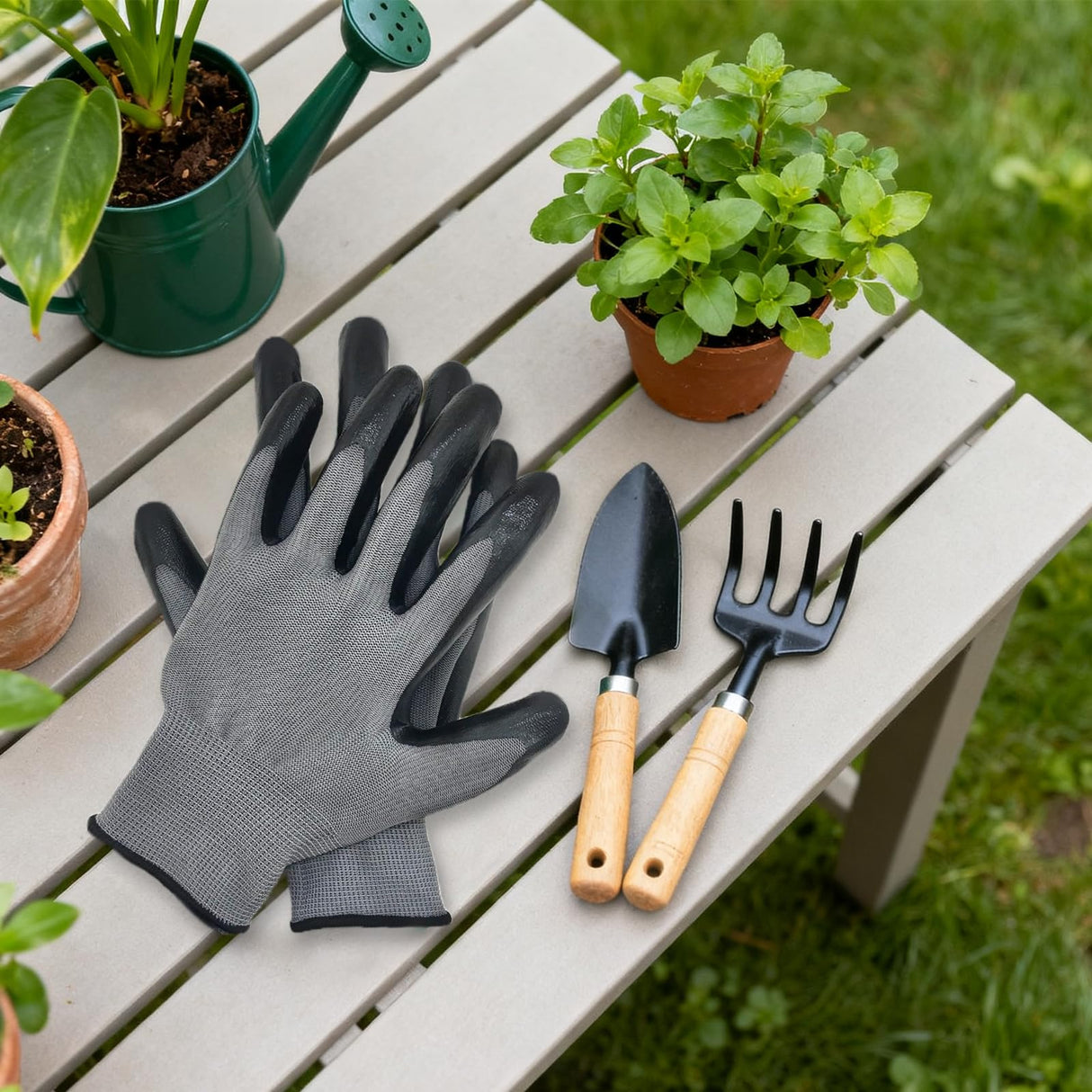 YOUKE OLA 120 Pair Gardening Gloves for Men Women, Breathable Rubber Coated Garden Gloves Working Gloves for Gardening, Construction Black