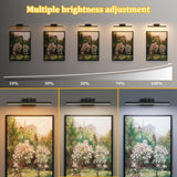 Percantis Battery Operated Picture Light for Wall, Wall Light for Living Room, 4000 mAh, 13.8'' Dimmable Art Painting Light, Remote Control, Black, Display for Gallery, Living Room, Bedroom(Black)