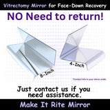 8" Wide 2-Way Make It Rite Mirror for Face Down Vitrectomy Eyesight and Proning Lung Recovery | Easy to Watch TV During Face Down Recovery