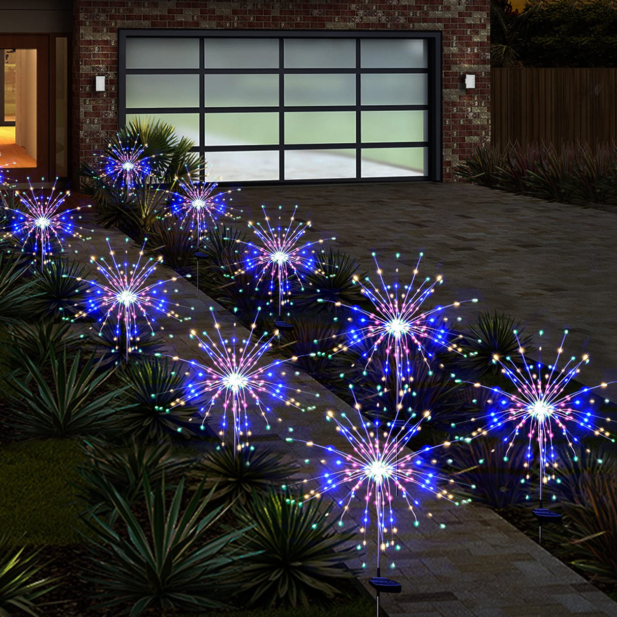 SolarEra Solar Garden Firework Lights Outdoor Waterproof 6 Pack, 120 LED Sparklers, Colorful, for Patio, Backyard, Sidewalk, Christmas, Parties