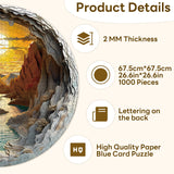1000 Pieces Jigsaw Puzzle for Adults–3D Sunset Canyon, 26.6 x 26.6in Impossible Difficult Hard Challenging Jigsaw Puzzles, Perfect Christmas Birthday Party Home Decor Gift