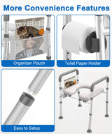 HOMLAND Raised Toilet Seat with Handles, Toilet Seat Riser for Seniors with Adjustable Height & Width, FSA HSA Eligible 400lb Handicap Elevated Toilet Seat for Elderly, Pregnant, Fit Any Toilet