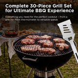 Kaluns Grilling Accessories, Dad Gifts for Christmas, Heavy Duty Stainless Steel Grill Set BBQ Grill Accessories for Outdoor Grill with Meat Thermometer, Case and Apron