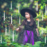 LUSHARBOR Floating Candles with Wand, 10 Pack Halloween Flameless Candles Battery Operated LED Taper Hanging Electric Candle for Christmas Halloween Birthday Party Decor 6.1in