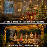 suddus String Lights Indoor Plug in 200 LED Christmas Lights Warm White