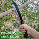Sickle Machete for Yard Work Machetes for Cutting Trees Billhook Brush Clearing Sickle Garden Tool Brush Axe Harvest Knife Heavy Duty Machete with Curve Blade Grass Sickle for Gardening,Weeding