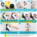 TAILI Shower Grab Bar Glow in The Dark, 2 Pack 12.2 in Grab Bars for Bathtubs and Showers, Shower Handle Shower Rail for Seniors and Elderly,Bathroom Safety Grip Removable No Drilling Waterproof Black