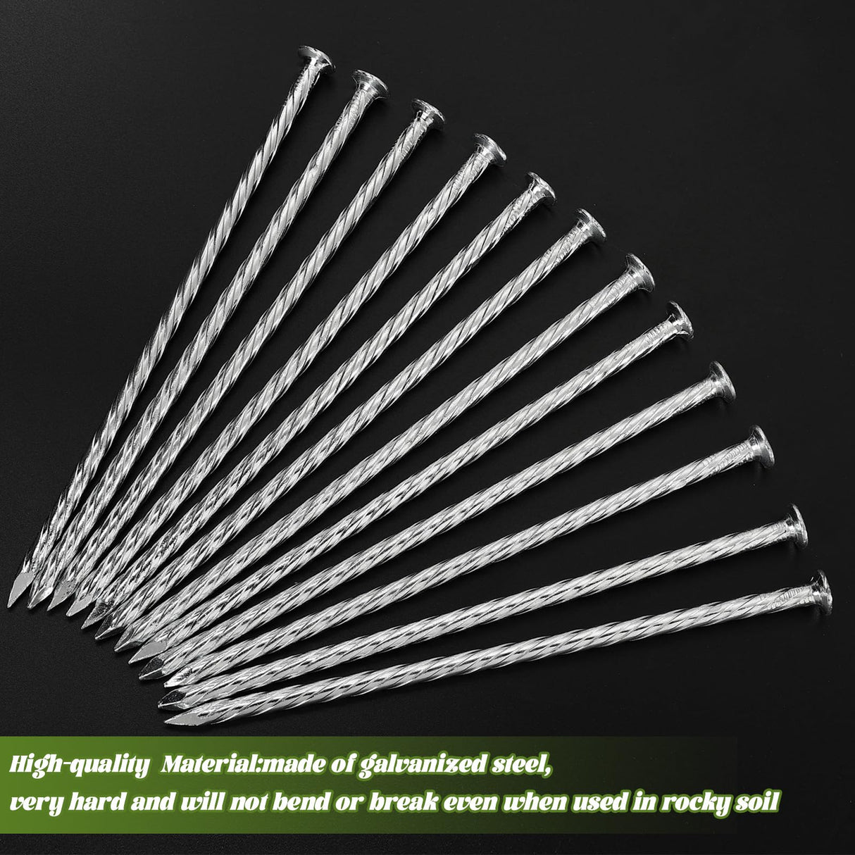 150 Pack 6 Inch Turf Nails for Artificial Grass Galvanized Metal Landscape Stakes Spiral Spikes for Weed Barrier, Garden Lawn Paver Edging, Securing Fences