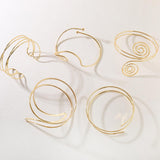 TRWWELL 8PCS Gold Arm Cuff Jewelry for Women Upper Arm Band Cuff Bangle Bracelets Adjustable Minimalist Armband Armlet Set
