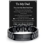 P. BLAKE Fathers Day Gift for Dad from Son Daughter, Stainless Steel Watch Bracelet Birthday Best Dad Ever Presents Jewelry for Daddy Papa Father