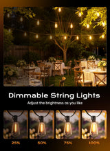 Minetom 55FT Outdoor String Lights with Remote, 17+1 Shatterproof ST38 LED Bulbs, Waterproof Patio Lights with 3 Modes, Dimmable & Connectable 2700K Hanging Lights for Backyard Porch Deck Balcony