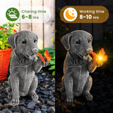 Solar Garden Statues Outdoor Decor, Garden Decor Dog Statue for Outside