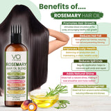 VITAL AFFAIR Blend Of Pure Rosemary Oil With Castor, Batana, Jojoba Oil - Infused With Biotin & Vitamin E-Blend of Effective Hair Oils for Hair Growth-Strengthening Treatment 6 Fl Oz