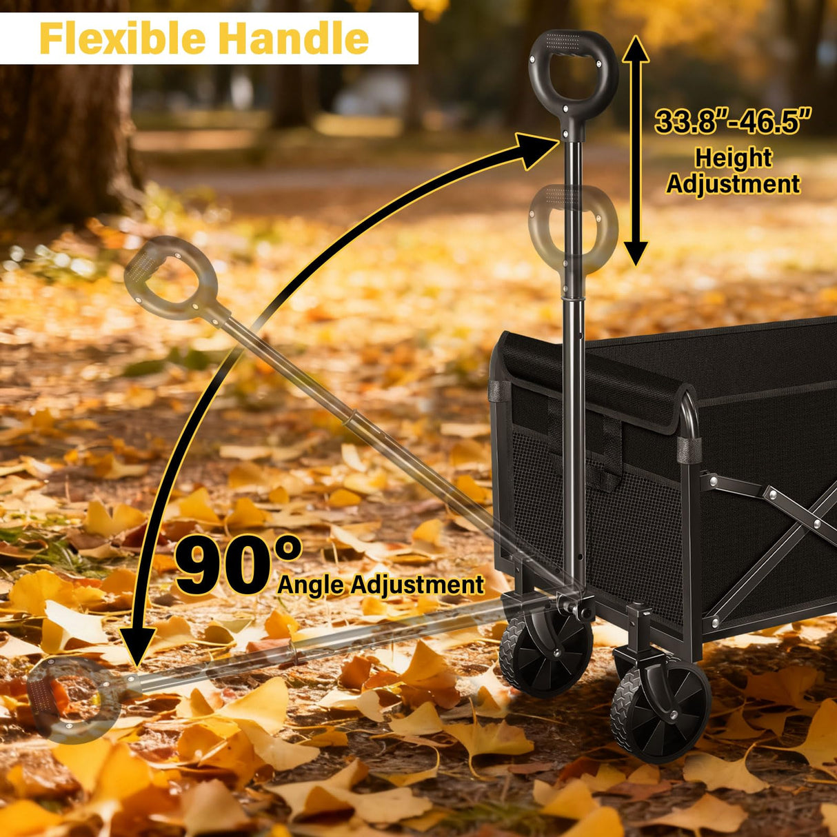 Foldable Collapsible Wagons Carts with Wheels — Folding Utility Wagon Cart Portable & Easy to Store for Groceries,Apartment Moving,Sports & Garden|Collapsible Wagon for Yard Work&Shopping,Graphite