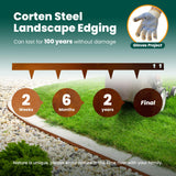 GZGNEEVL Corten Steel Landscape Edging 4.5" H x 40" L, Metal Garden Edging