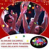 Leyndo 48 Pack LED Light up Rings Halloween Party Favors for Kids, Glow in The Dark Party Supplies Colorful Bumpy Jelly Rubber Finger Light for Halloween Treat Toy Christmas Goodie Bag Stuffers(Mixed)