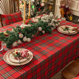 Softalker Christmas Checkered Tablecloth Rectangle - Red Buffalo Plaid Linen Cotton Gingham Xmas Table Cloths, Winter Farmhouse Table Decorations for Dining/Parties/Holiday, 60 x 120 Inch