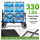 Hikenture Collapsible Beach Wagons with Big Wheels for Sand, 330lbs Cart