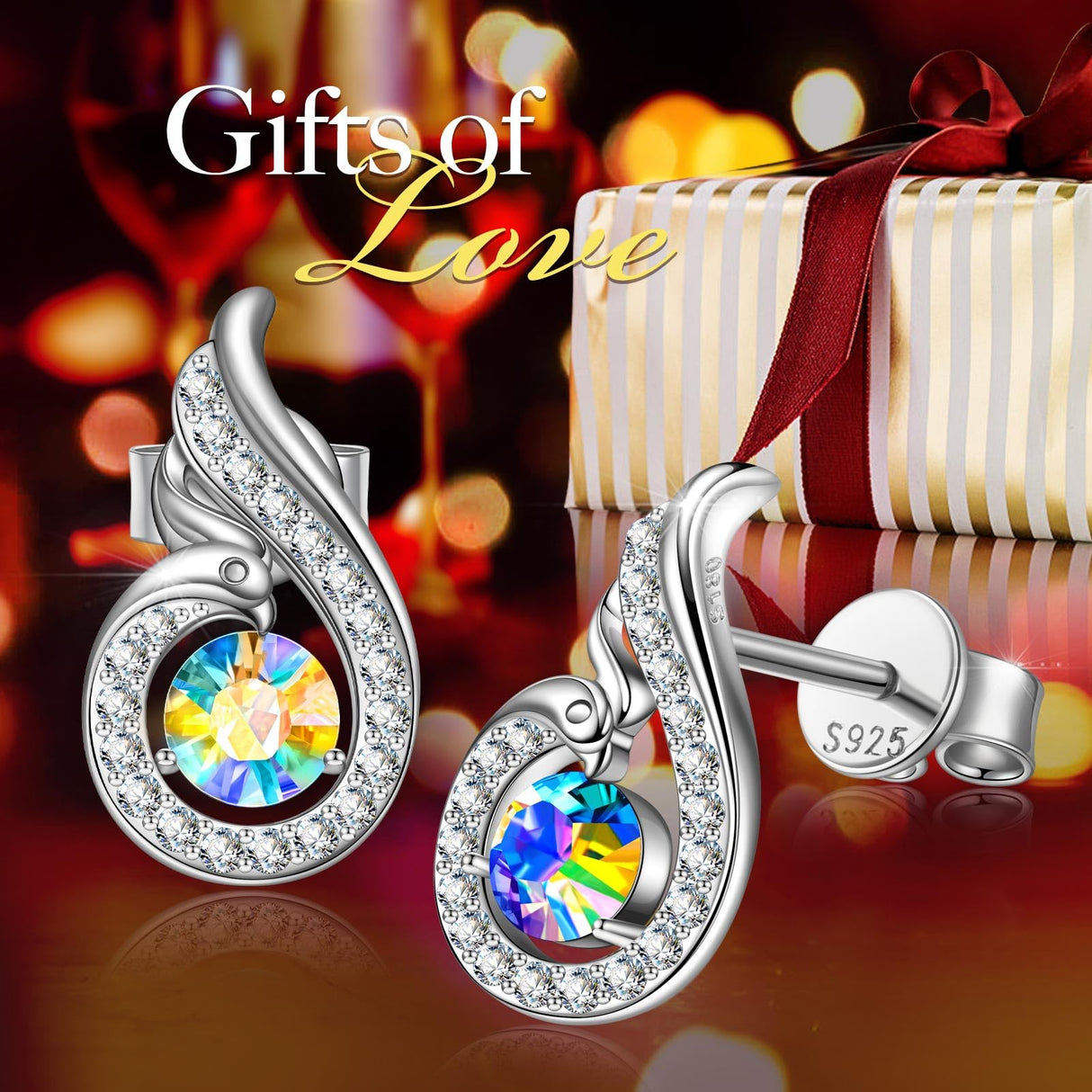 Kate Lynn Phoenix 925 Sterling Silver Stud Earrings for Women