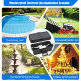 Hrensaw Small Weatherproof Electrical Connection Box(Inner 5.5 x 3 x 2.2inch),Outdoor Electrical Box,Waterproof Extension Cord Covers for Plug, Extension Cables, Holiday Lights,Black