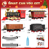 Hot Bee Train Set - Train Toys for Boys with Smokes, Lights and Sound, Toy Train Set for Under Christmas Tree, Toddler Model Trains for 3 4 5 6 7 8+ Years Old Kids Christmas Toys Gifts