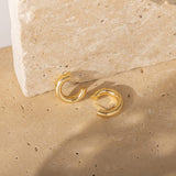 PAVOI 14K Gold Plated 6.5mm Chunky Open Hoop Earring for Women, Yellow Gold