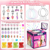 BLmukce Friendship Making Kit for Girls, DIY Jewelry Bead Bracelet Making Kit for Kids 8-12 Year Old, Charm Necklace Craft Kits, Christmas Birthday Gifts for Girl Age 7 8 9 10 11 12 Art Craft Supplies