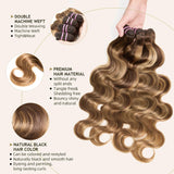 Human Hair Bundles 4 Bundles 18 20 22 24 Inch Hair Extensions Honey Blonde Highlight Body Wave Human Hair 100% Unprocessed Brazilian Virgin Hair Quick Weave P4/27