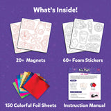 Skillmatics Foil Fun - Girl Power, 20+ DIY Foil Art Magnets, Mess-Free Craft Kit, 60+ Foam Stickers, Creative Activity for Girls, Kids, Tweens, Teens (Ages 7-13), Christmas Gifts, Travel, Party Favor