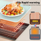 Electric Food Warming Mat with 9 Temperature Settings, Quick Heating Pad, Auto-Off Timer, Portable Silicone Food Warmer for Parties and Buffets