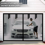 Aurelio TECH Magnetic Garage Door Screen for 1 Car 9x7 ft Single Garage Door Mesh Screen Curtain Cover Kit with Hook and Loop, Black (GSD-0009-07)