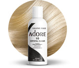 Adore Semi Permanent Hair Color - Vegan and Cruelty-Free Clear Hair Dye - 4 Fl Oz - 010 Crystal Clear (Pack of 1)