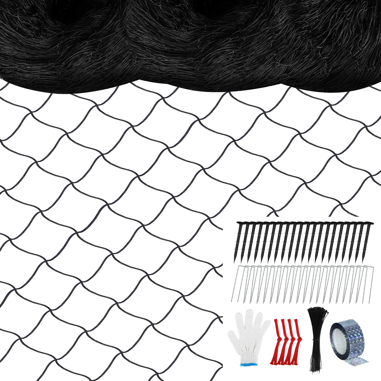 Unves 25 x 100 Ft Bird Netting, 2.4" Square Mesh Bird Net for Chicken Coop
