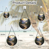 AMDERVEN Stained Glass Window Hanging, Sunset Mountains Lake Tree Sun Catcher for Window Home Decor Landscape Suncatcher Mother's Day Birthday Gifts for Women Men Mom and Nana 11.8 in