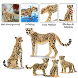 Toymany 8PCS Realistic Cheetah Figurines Toy, Cake Topper & Gift for Kids