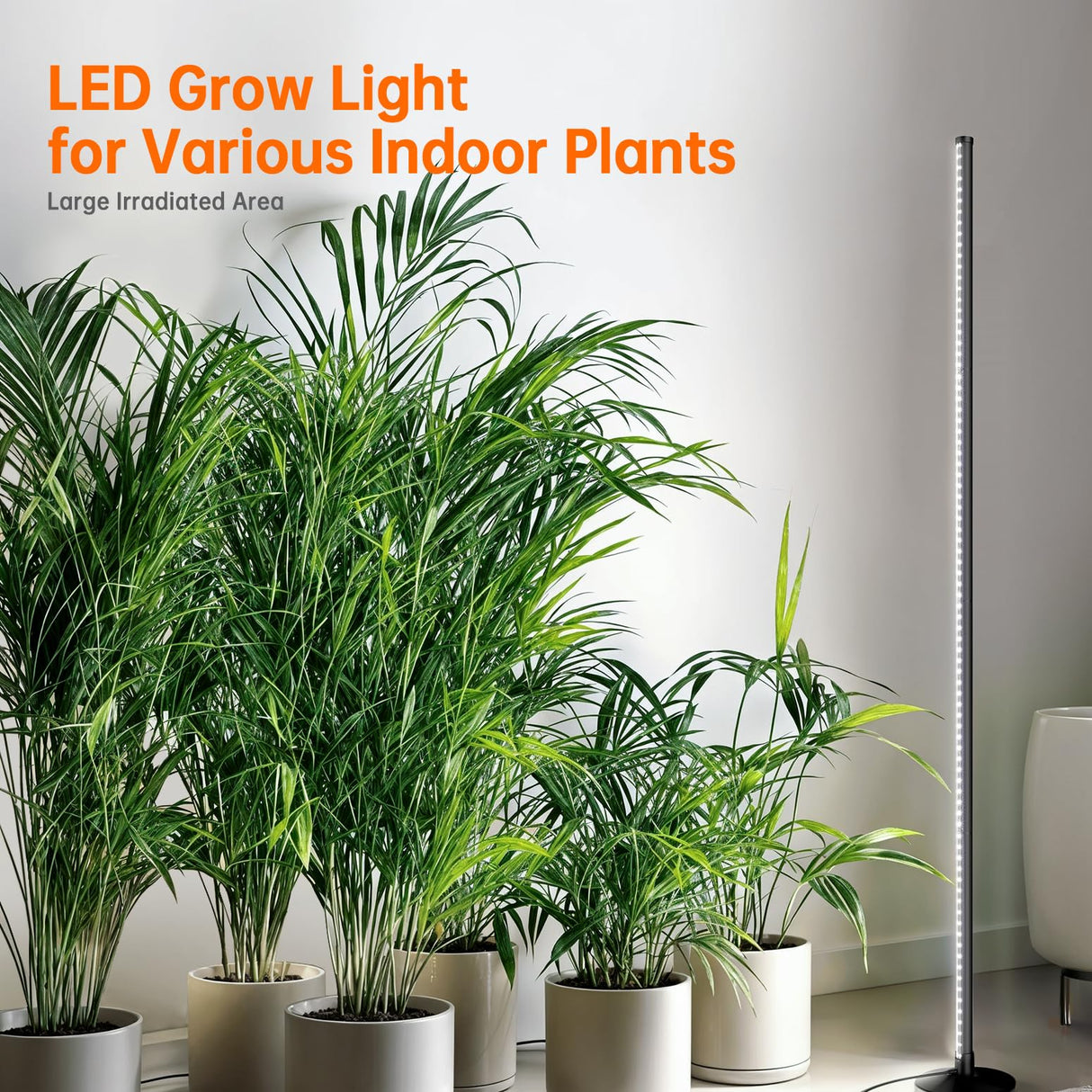 Bstrip Standing Grow Light for Indoor Plants, Vertical Grow Light with 3 Light Modes, Wide Illumination and Dimmable, T10 Full Spectrum Grow Lights, 16in-65in Adjustable Height & Auto Timer