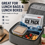 ABOXOBOG Reusable Ice Packs for Lunch Box Long Lasting Slim Gel Freezer Packs for Cooler Bag Cooler Backpack, Keeps Food Cold Fresh for Work & School & Camping & Outdoor Gear(6.5"x7.5"x5P)